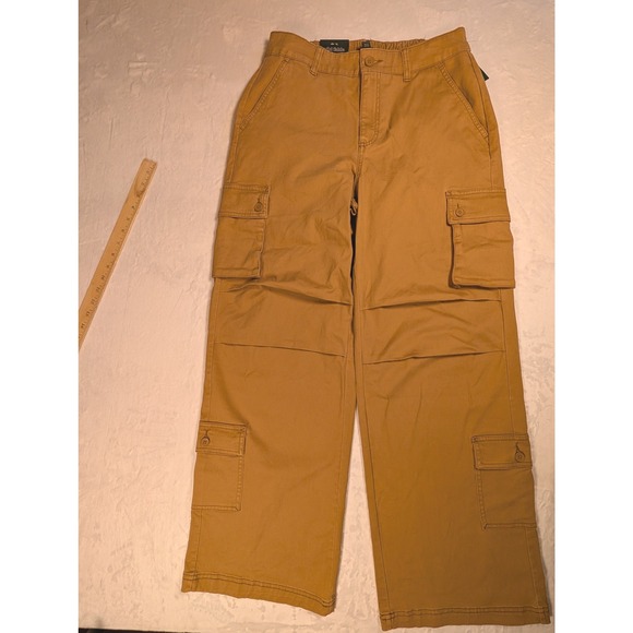 Wild Fable Womens High Rise Cargo Pants Tan Size Med L 31  Elastic Waist Pockets - Picture 2 of 10